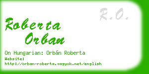 roberta orban business card